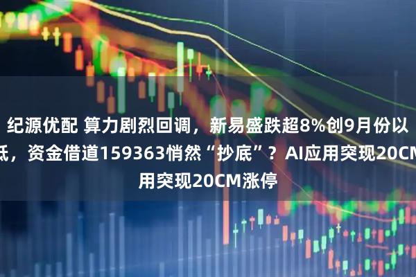 纪源优配 算力剧烈回调，新易盛跌超8%创9月份以来新低，资金借道159363悄然“抄底”？AI应用突现20CM涨停