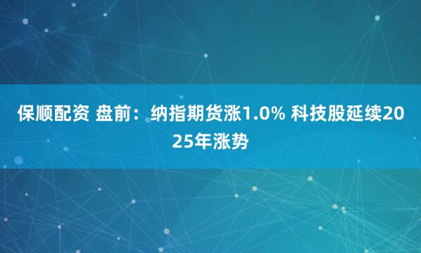 保顺配资 盘前：纳指期货涨1.0% 科技股延续2025年涨势